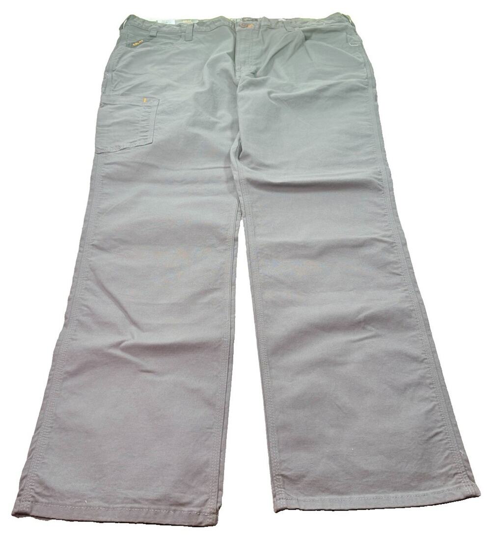 Ariat Rebar Men’s M4 Relaxed Straight Leg DuraStretch Pants Gray Side 44x34